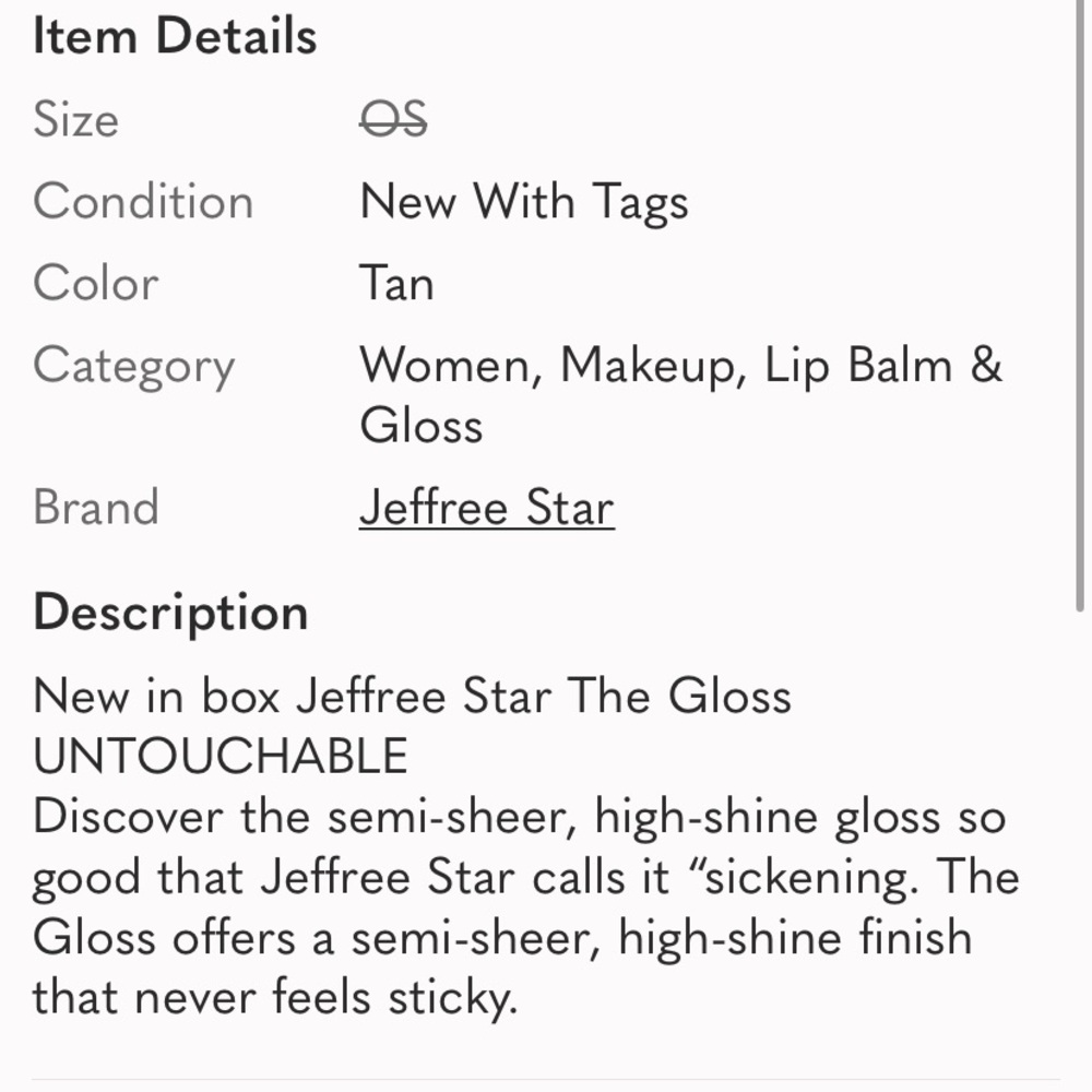 Jeffree Star Untouchable lip gloss - Picture 5 of 5